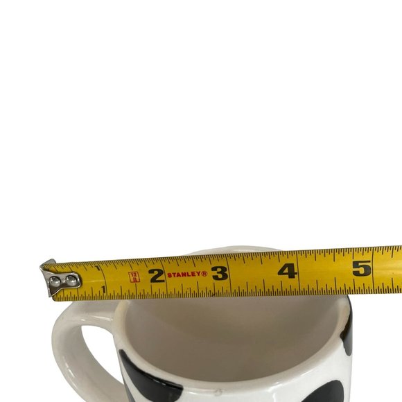 Flair Coffee Mug Cup Tea Polka Dot Deco Large White Black Spotted 14oz Size 4.5" - Picture 9 of 9